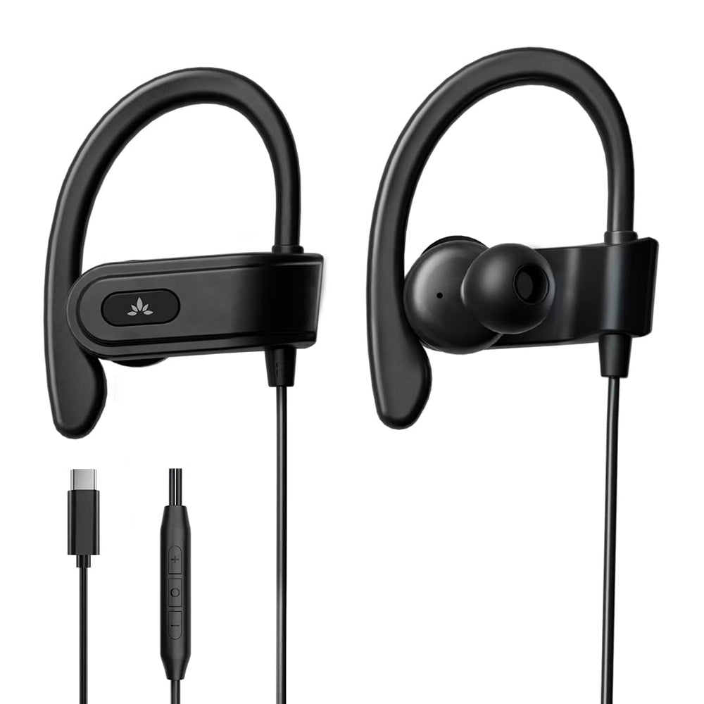 Avantree C171 front-facing earbuds showing plug and casing for clear audio