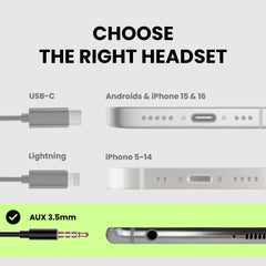 Avantree E171 inline remote and microphone detail, showing easy call and volume control benefit
