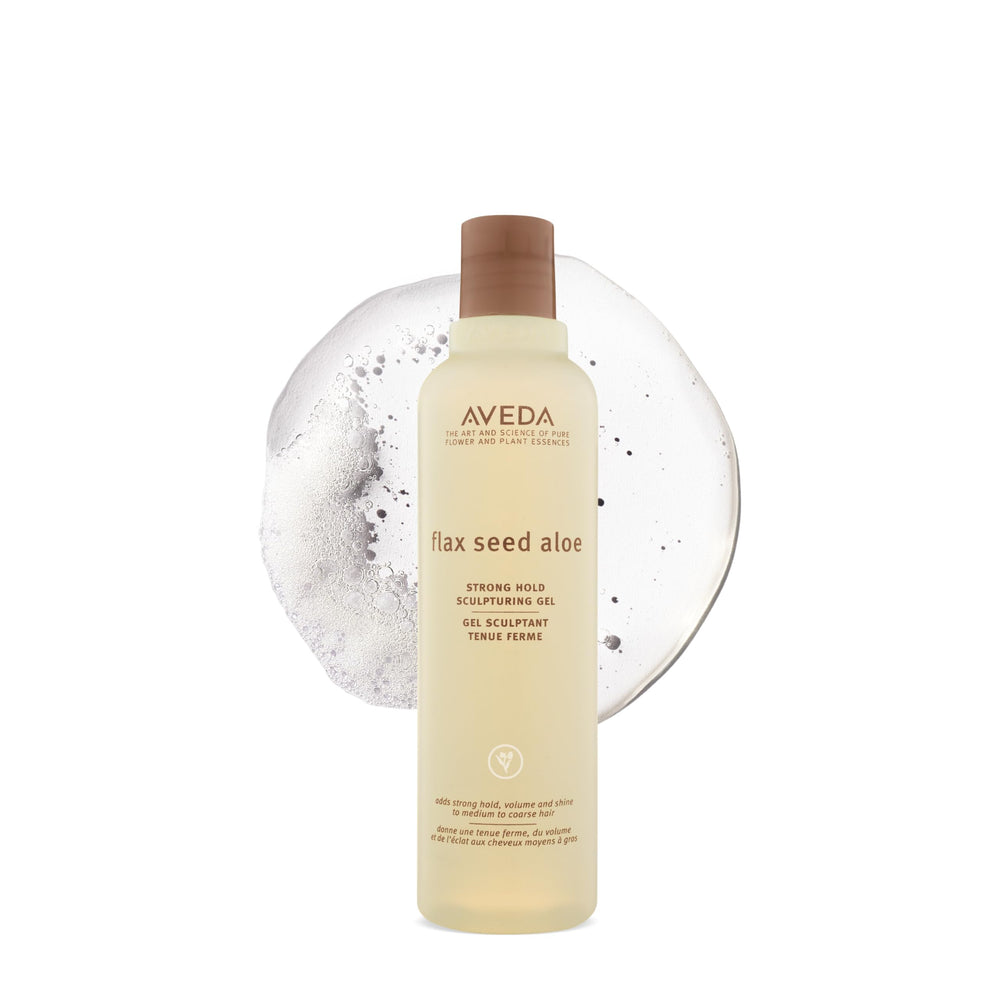 Aveda Flax Seed Aloe front packaging showing product and branding benefit hold