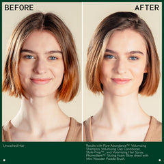 Aveda Phomollient foam texture on hand demonstrating lightweight, non-greasy feel
