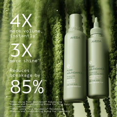 Aveda label close-up highlighting product name and volumizing claim for clarity