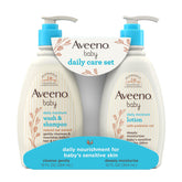 Aveeno Baby front packaging gift set showing both bottles for easy gifting