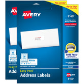 Avery front packaging showing two 750-count packs and product name for easy stocking