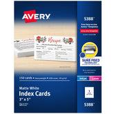 avery front stack of 3x5 cards showing neat printable surface and professional look