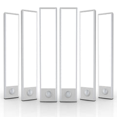 AVEVA front view of six white LED under-cabinet lights showing clean design and bright output