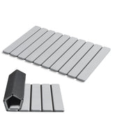 AWW front view of light grey stone bath mat showing clean design and quick-dry benefit