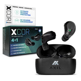 AXIL XCOR PRO front packaging showing earbuds and benefits