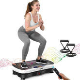 AXV front view of vibrating exercise platform showing compact design and easy storage benefit