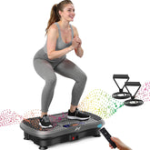 AXV vibration plate front view showing stable platform and portable design for home use