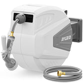 Ayleid front view of wall-mounted retractable reel showing compact storage benefit