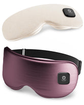 Azang front view of heated eye mask showing ergonomic shape and buttons for comfortable use