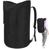 Ãzhido backpack front view showing tall 115L capacity and sturdy base for easy hauling