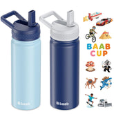 baab front view of two 18oz bottles showing design and labels for quick identification
