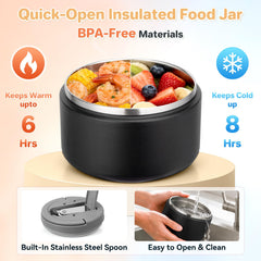 BABHAMNESS four compartment bento interior organized meals with spill protection