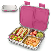 BABHAMNESS front view of pink bento box showing compact shape and secure lid