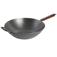 Babish front view of 14-inch wok showing full cooking surface and shape for quick searing