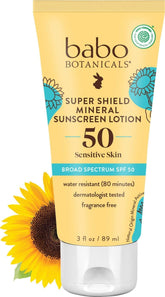 Babo Botanicals front packaging showing SPF 50 and gentle formula benefits