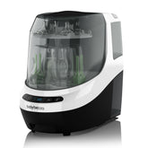 Baby Brezza front view showing compact all-in-one cleaner and sterilizer benefit: quick countertop cleaning