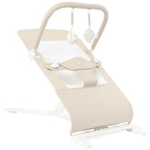 Baby Delight Alpine Deluxe front view showing organic cotton and secure harness benefit
