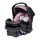 Baby Trend front view showing Dash Rose seat and plush comfort