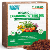 Back to the Roots front packaging showing compact coir block and benefits