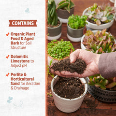 Back to the Roots 12 quart bag next to a planter for scale, helps gauge quantity needed