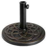 BACKYARD EXPRESSIONS bronze umbrella base front view showing stable footprint