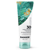 Badger front packaging showing SPF 30 sunscreen for visible protection