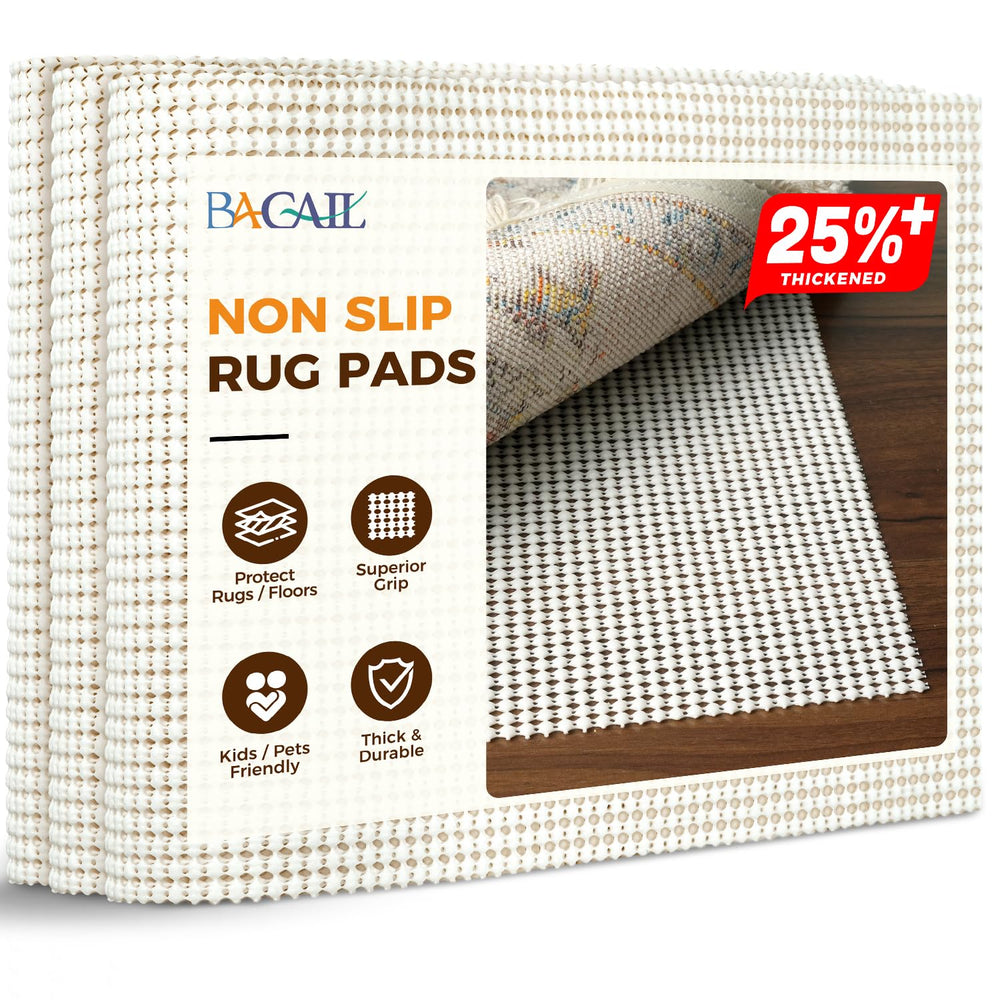 BAGAIL BASICS front view of full 8x10 rug pad showing fit and coverage for secure grip
