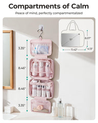 BAGSMART camel open layout revealing elastic straps and mesh pockets for tidy storage