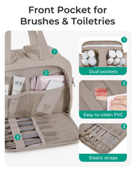 BAGSMART central compartment with bottles standing upright to prevent spills