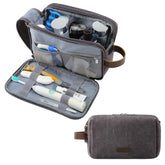 BAGSMART front view medium grey toiletry bag showing compact design and neat profile