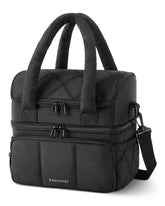 BAGSMART quilted front view showing stylish puffer exterior and zipper, fashionable and functional