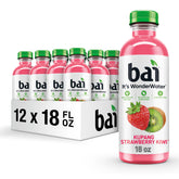 Bai Kupang Strawberry Kiwi front pack showing 12 bottles and brand visibility.