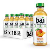 Bai Malawi Mango front bottle showing label and vibrant mango color for refreshing taste