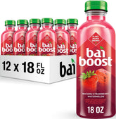 Bai Watamu Strawberry Watermelon front bottle showing label and bright color benefit refreshment
