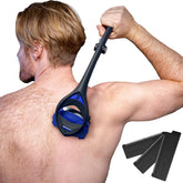 BAKBLADE front view of 3.0 long-handle shaver showing reach and design benefit