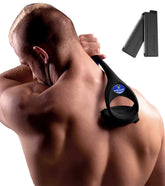 baKblade front view packaging showing included accessories and benefits