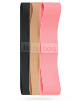 Bala bands front pack showing three color-coded resistance levels and versatility