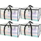 BALEINE front view of clear oversized moving bag showing large capacity and visibility