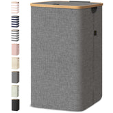 BALEINE front view of large laundry hamper showing sleek lid and silhouette for tidy rooms