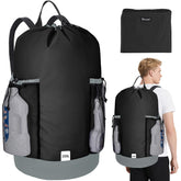 BALEINE front view of 150L laundry backpack showing capacity and pockets