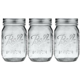 Ball front view of three jars showing classic look and storage benefit