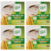 Ball wide-mouth lids front packaging showing quantity and brand benefits