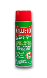 Ballistol aerosol front can showing label and size, clear product ID benefit