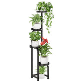 Bamworld front view of tall corner plant stand showing compact footprint and modern look