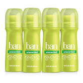 Ban unscented roll-on front packaging showing clear, invisible protection