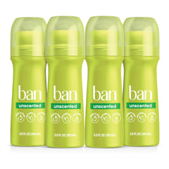 Ban unscented roll-on front packaging showing clear, invisible protection