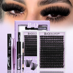 B&Q close-up of front packaging showing complete lash kit and benefits