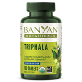 Banyan Botanicals front packaging showing organic Triphala benefits